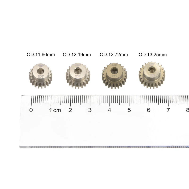 48P Pinion Motor Gear Set 20T 21T 22T 23T 1/8 inch RC Motor Shaft 7075 Aluminum