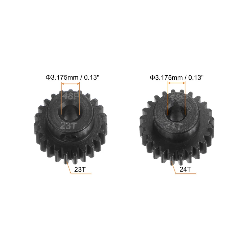 48P Hardened Pinion Motor Gear Set 23T 24T 1/8 Inch RC Motor Shaft