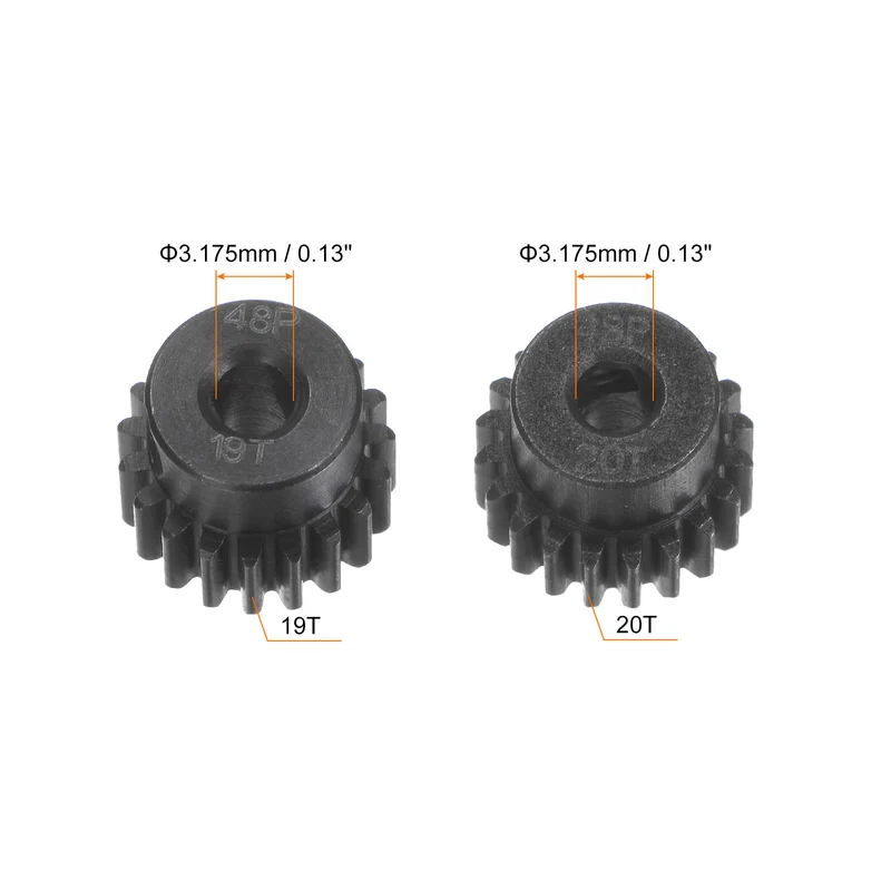 48P Hardened Pinion Motor Gear Set 19T 20T 1/8 Inch RC Motor Shaft