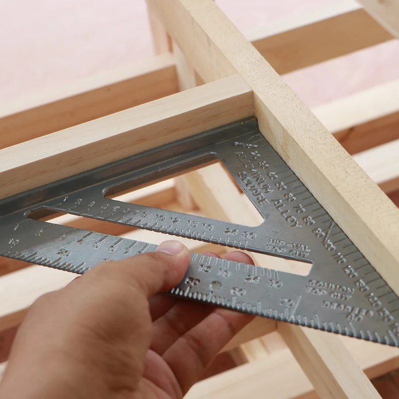 7" Speed Ruler Layout Tool Aluminum Alloy Triangular Carpenter Square