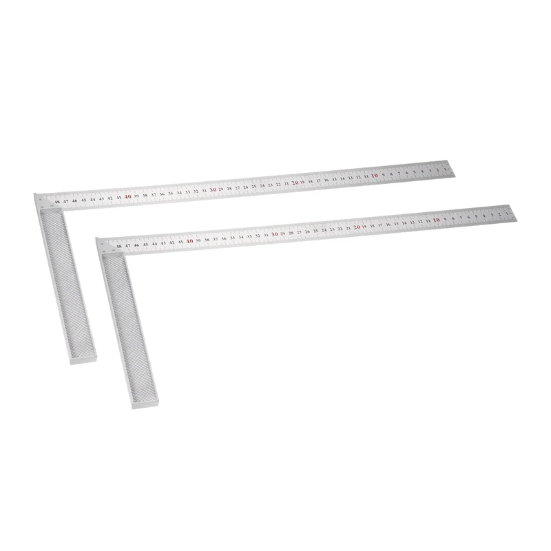 2Pcs 20" High Precision 90 Degree Stainless Steel Woodworking Square, Silver