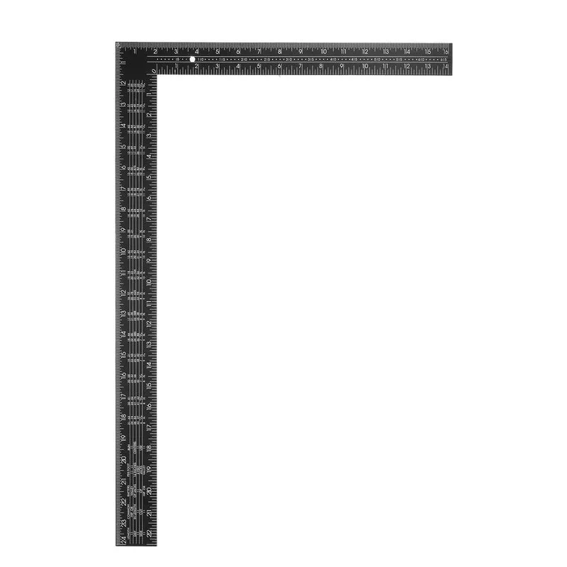 24" High Precision 90 Degree Stainless Steel Woodworking Square, Black