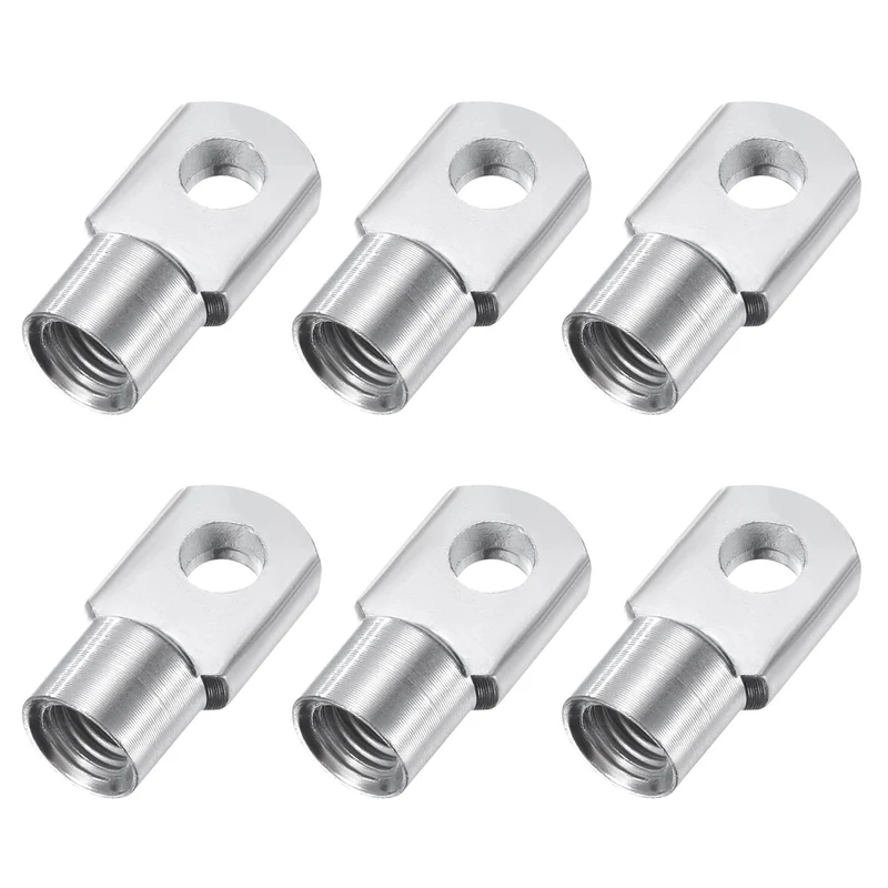 6Pcs Gas Spring Strut M8 Joint Female Threaded Connectors Steel Silver Tone