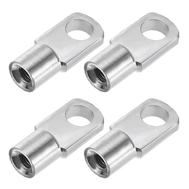 4Pcs Gas Spring Strut M6 Joint Female Threaded Connectors Steel Silver Tone