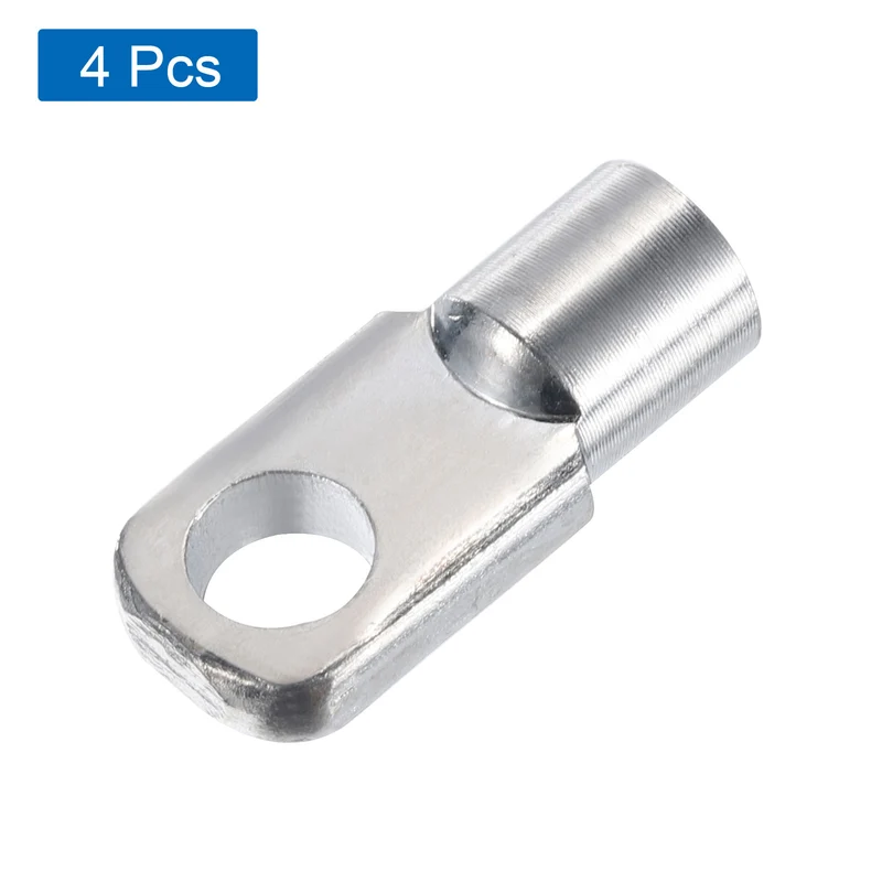 4Pcs Gas Spring Strut M6 Joint Female Threaded Connectors Steel Silver Tone