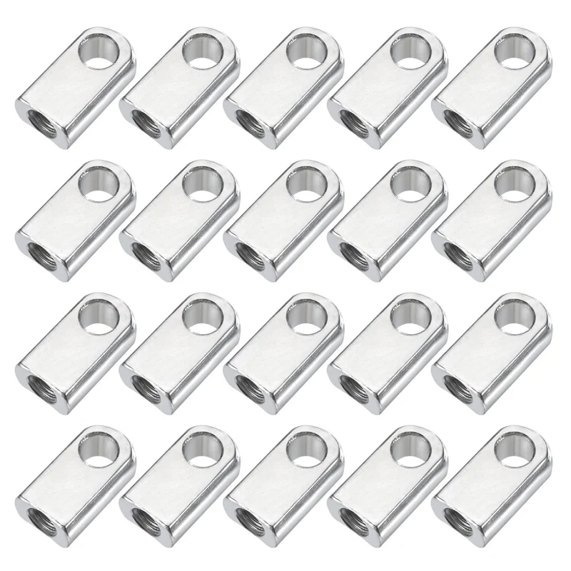 20Pcs Gas Spring Strut M8 Joint Female Threaded Connectors Steel Silver Tone