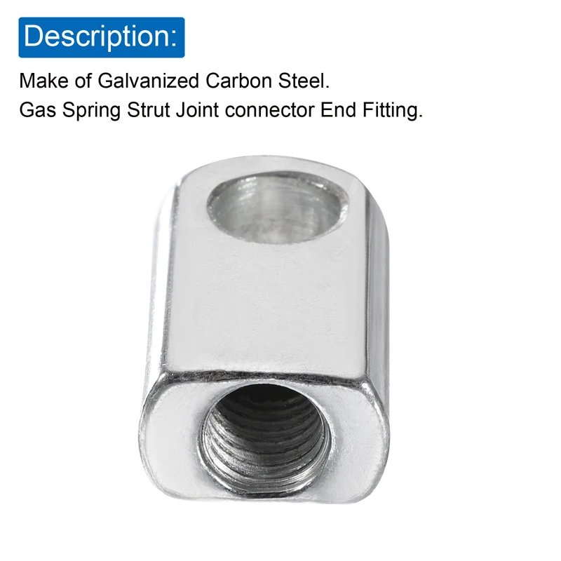 20Pcs Gas Spring Strut M8 Joint Female Threaded Connectors Steel Silver Tone