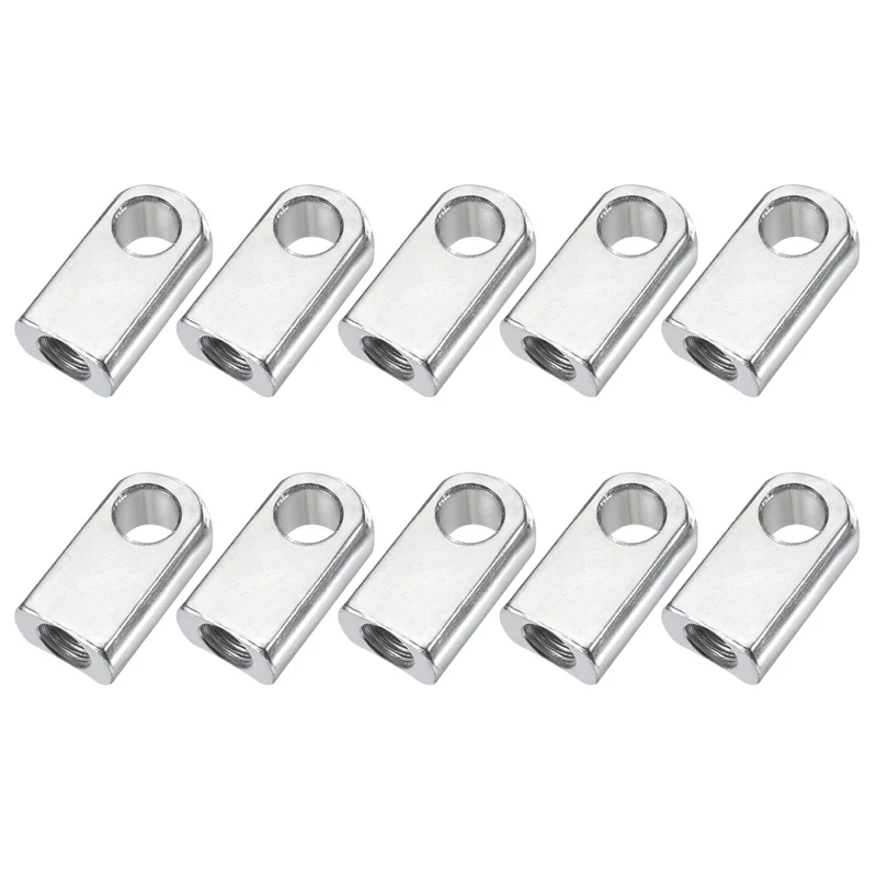 10Pcs Gas Spring Strut M8 Joint Female Threaded Connectors Steel Silver Tone