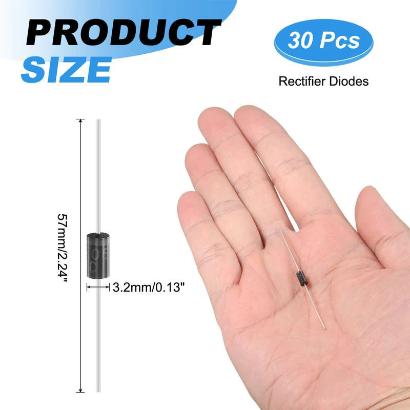 30 Pcs RL205 Rectifier Diode, 1.5A 600V DO-15 Electronic Silicon Diodes
