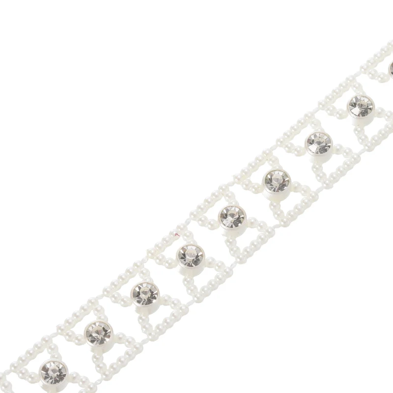 5 Yards Pearl Rhinestone Beaded Chain Trim Pearl for Dress Decoration,DIY Creative Decorations