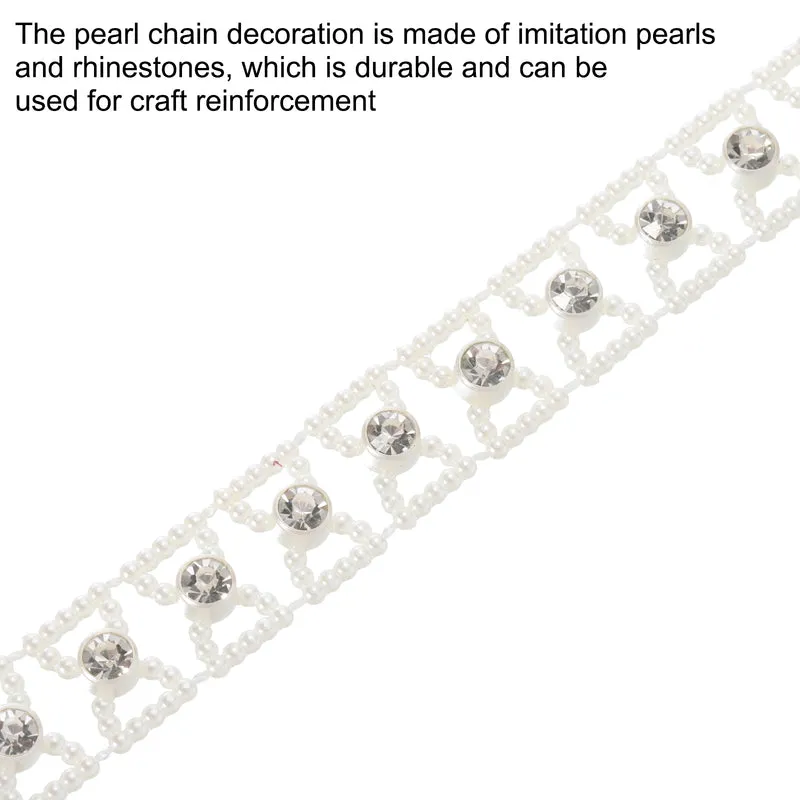 5 Yards Pearl Rhinestone Beaded Chain Trim Pearl for Dress Decoration,DIY Creative Decorations