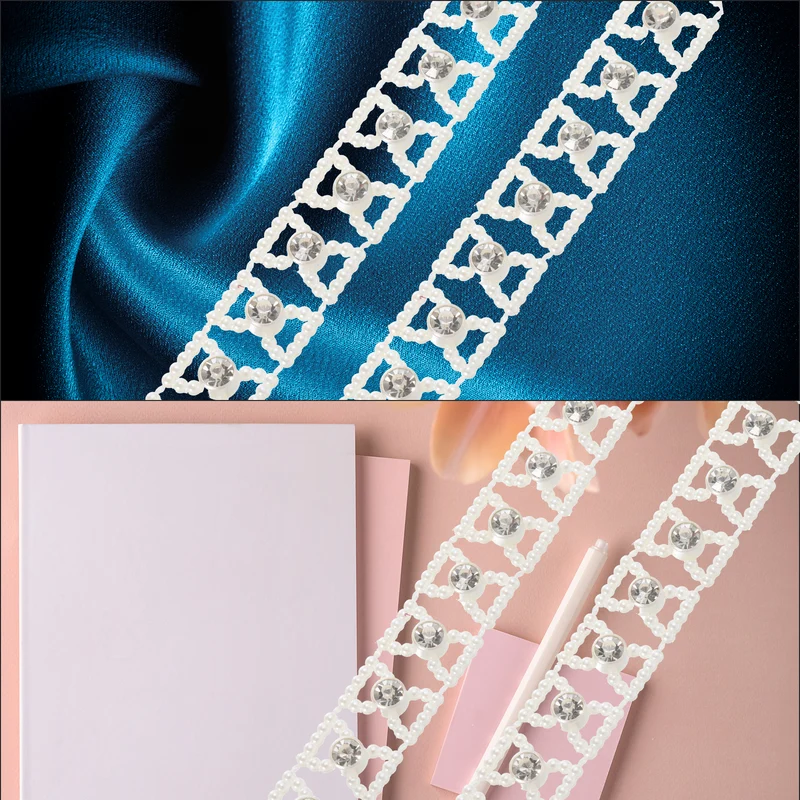 5 Yards Pearl Rhinestone Beaded Chain Trim Pearl for Dress Decoration,DIY Creative Decorations