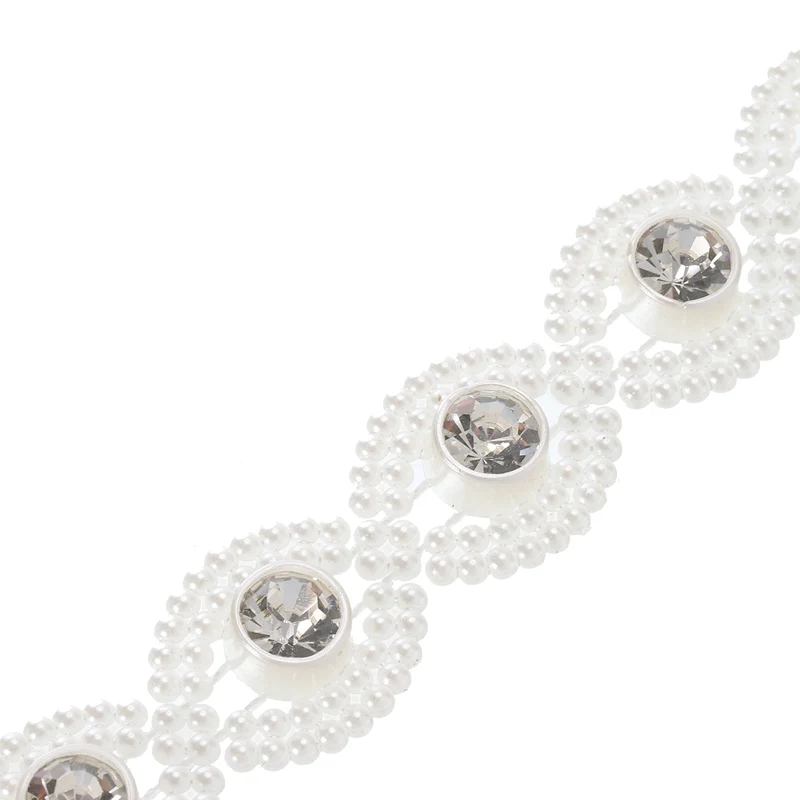 5 Yards Pearl Rhinestone Beaded Chain Trim for Dress Decoration,DIY Creative Decorations,Bouquet