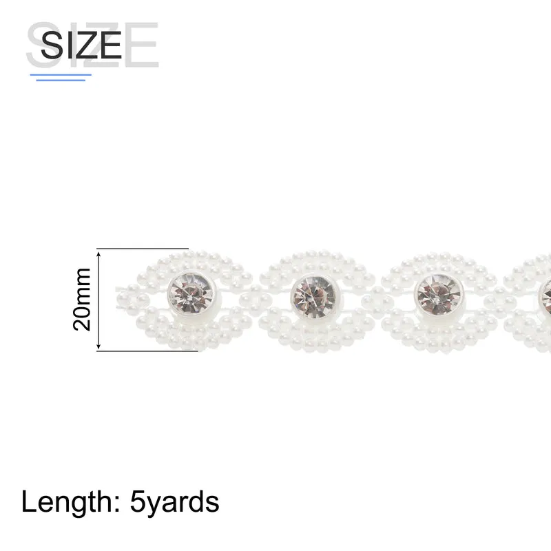 5 Yards Pearl Rhinestone Beaded Chain Trim for Dress Decoration,DIY Creative Decorations,Bouquet