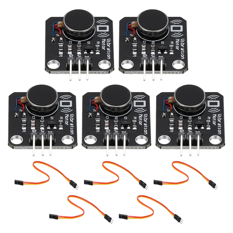 5Pcs Vibration Motor Module with Jump Wire, 9000RPM DC 3-5.3V Motor Module