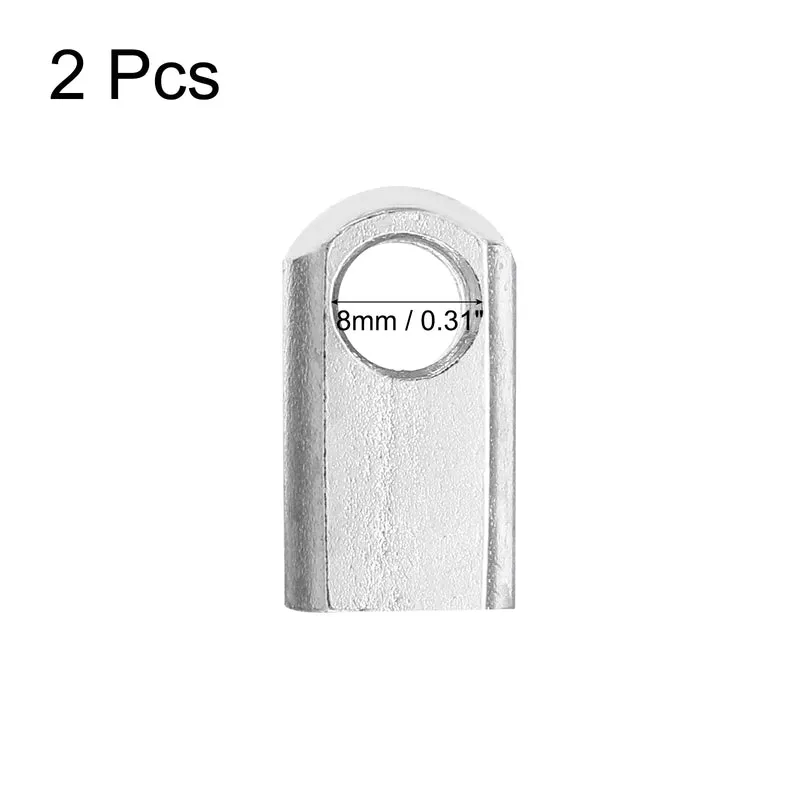 Gas Spring End Fitting M8 Female Thread 8mm Hole Dia A3 Steel 2pcs