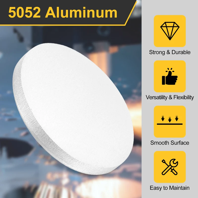 4Pcs Aluminum Disc 2"(60mm) Dia 0.2"(5mm) Thick Round 5052 Aluminum Sheets
