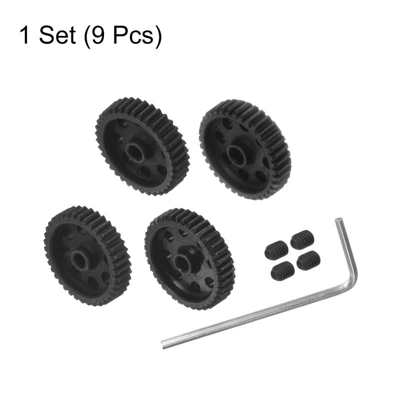 48P Hardened Pinion Motor Gear Set 4pcs 36T 37T 38T 39T Fit 1/8 inch RC Motor Shaft 48 Pitch Gears for RC Car, with Hex Key