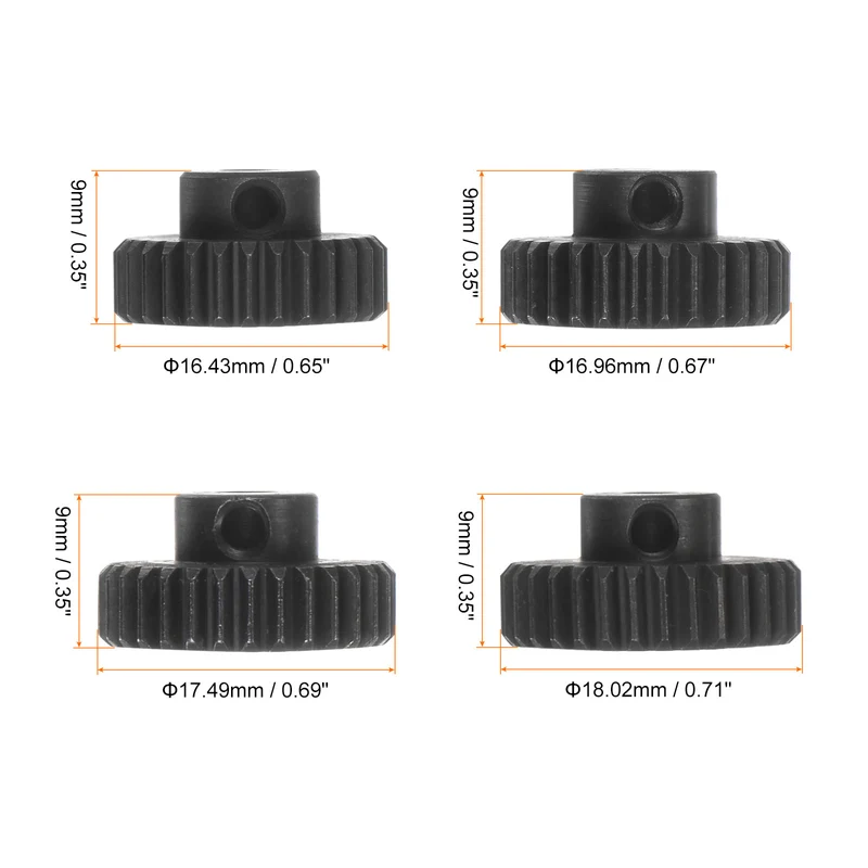 48P Hardened Pinion Motor Gear Set 29T 30T 31T 32T 1/8 Inch RC Motor Shaft