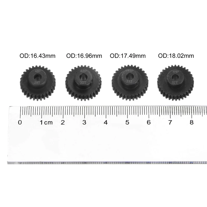 48P Hardened Pinion Motor Gear Set 29T 30T 31T 32T 1/8 Inch RC Motor Shaft