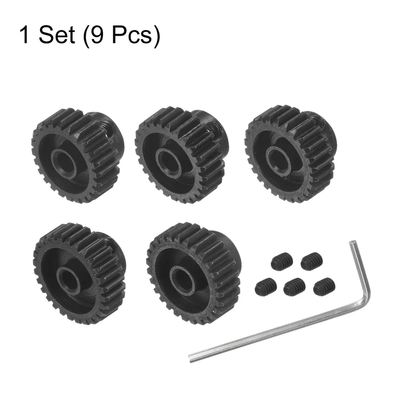 48P Hardened Pinion Motor Gear Set 24T 25T 26T 27T 28T 1/8 Inch RC Motor Shaft