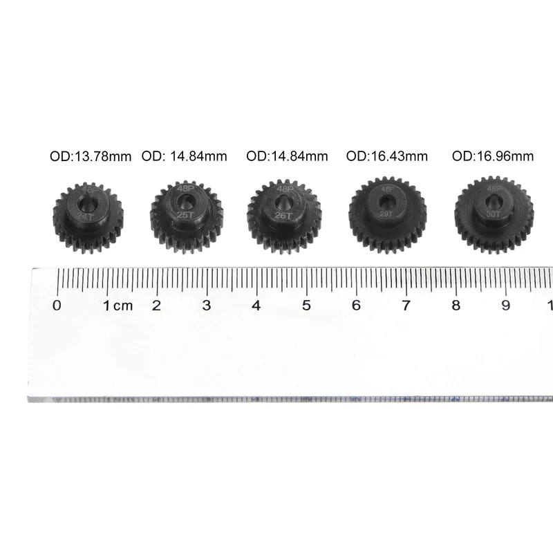 48P Hardened Pinion Motor Gear Set 24T 25T 26T 27T 28T 1/8 Inch RC Motor Shaft
