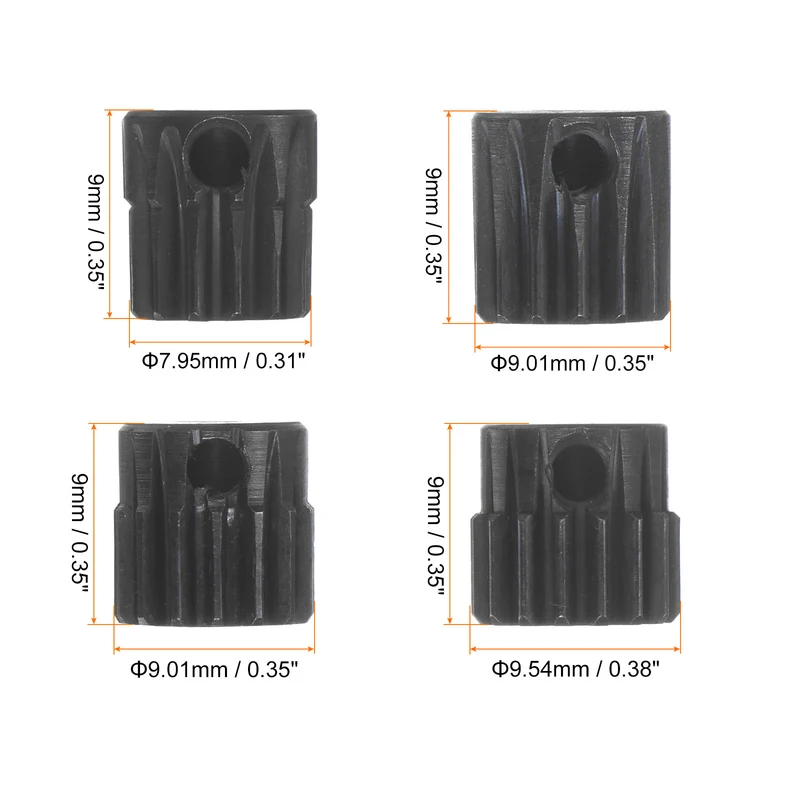 48P Hardened Pinion Motor Gear Set 13T 14T 15T 16T 1/8 Inch RC Motor Shaft