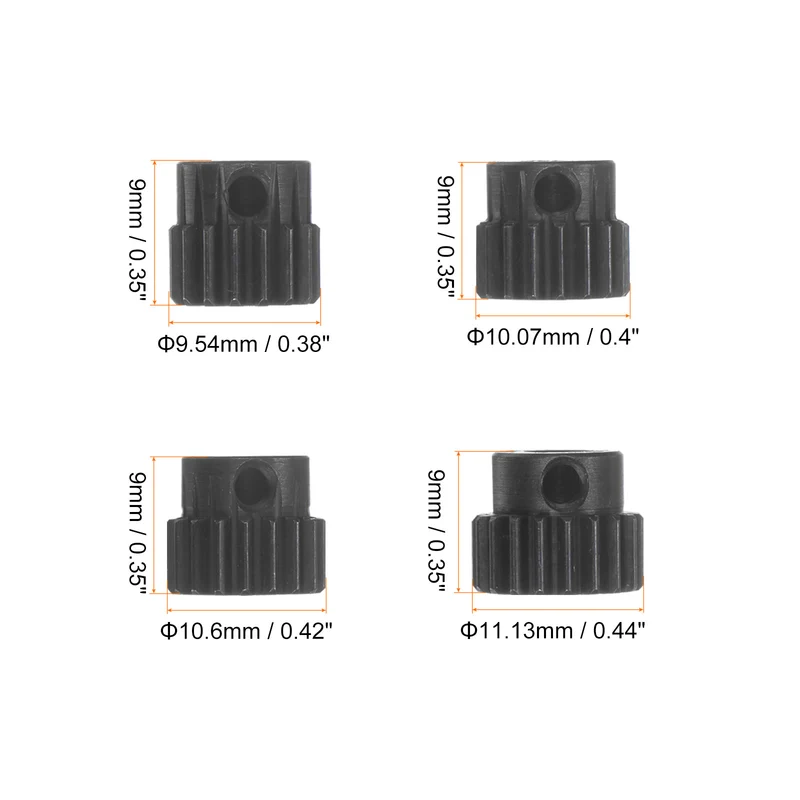 48P Hardened Pinion Motor Gear Set 16T 17T 18T 19T 1/8 Inch RC Motor Shaft