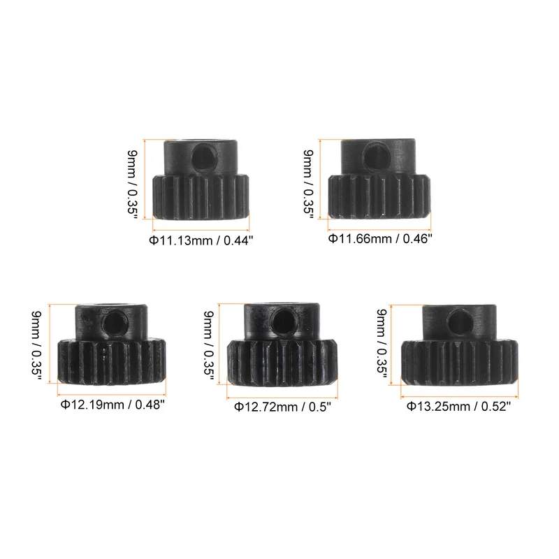 48P Hardened Pinion Motor Gear Set 19T 20T 21T 22T 23T 1/8 Inch RC Motor Shaft