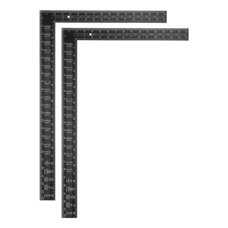2Pcs 24" High Precision 90 Degree Stainless Steel Woodworking Square, Black