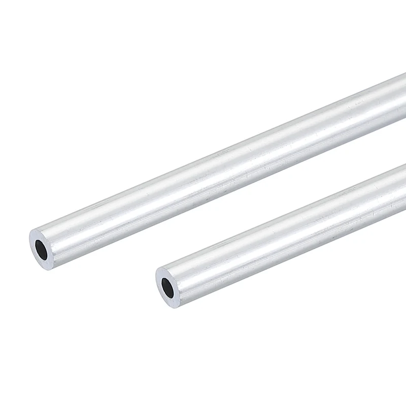 2 Pcs 6063 Aluminum Tube, 8mm OD 2mm Thickness 300mm Length Round Tubing