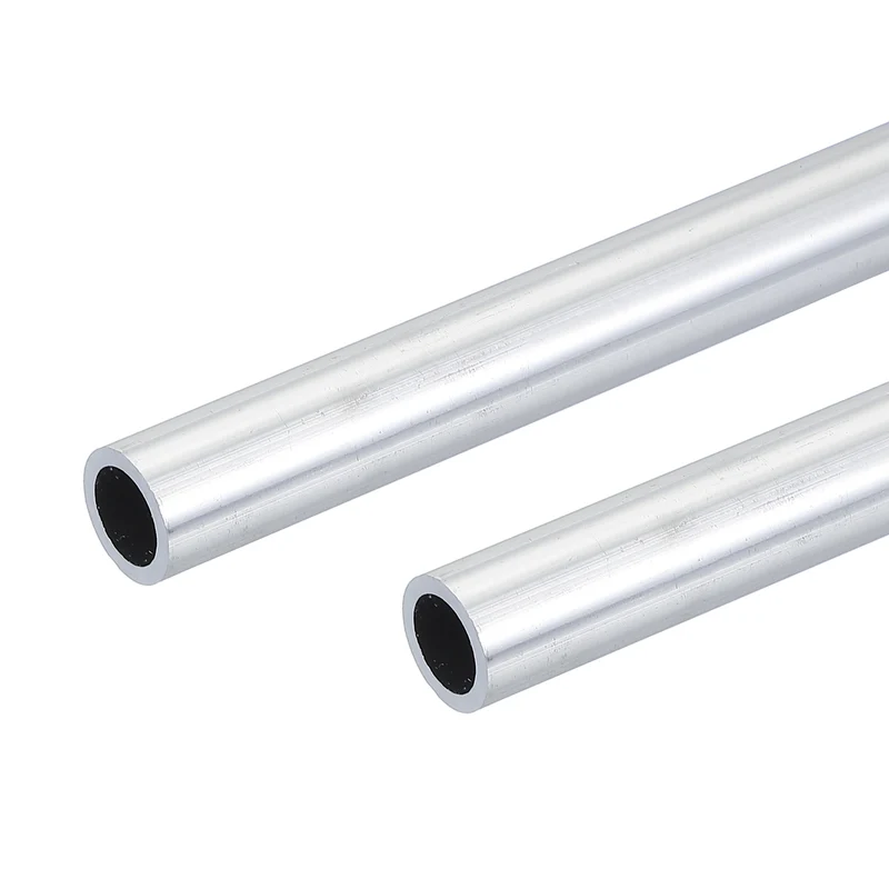 2 Pcs 6063 Aluminum Tube, 15mm OD 2mm Thickness 300mm Length Round Tubing