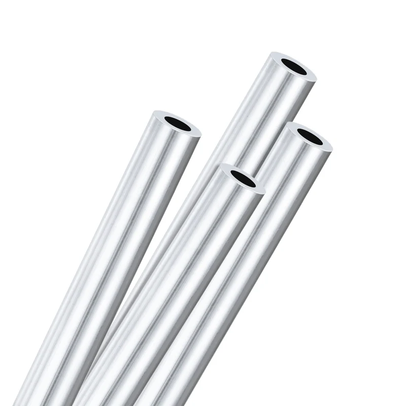 4-Pack 6063 Aluminum Round Tube, 5mmx9mm(IDxOD) 250mm Length Straight Tubing