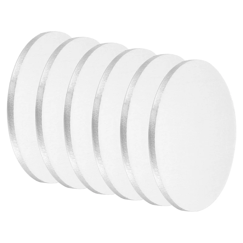 6Pcs Aluminum Disc 2"(60mm) Dia 0.12"(3mm) Thick Round 5052 Aluminum Sheets
