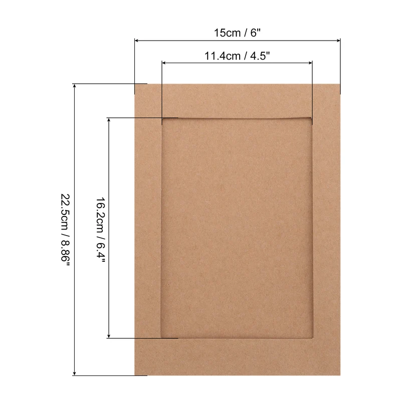 10PCS 9 x 6 Inch Paper Photo Frames with Clips & Strings, Brown