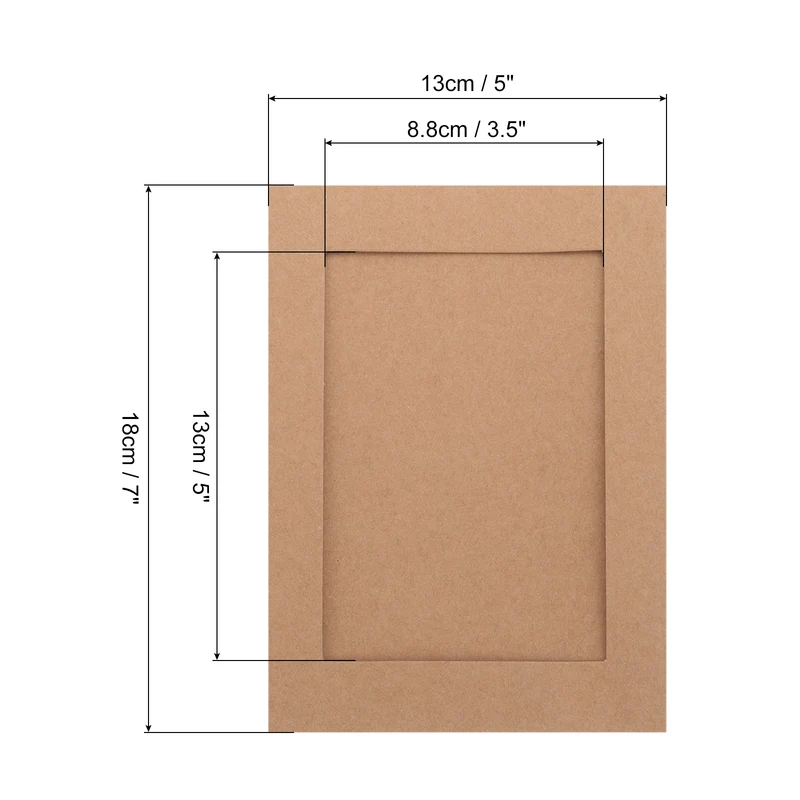 10PCS 7 x 5 Inch Paper Photo Frames with Clips & Strings, Brown