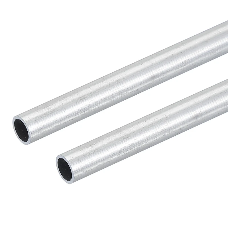 2 Pcs 6063 Aluminum Tube, 10mm OD 1mm Thickness 300mm Length Round Tubing