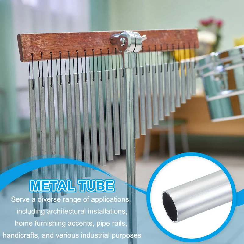 2 Pcs 6063 Aluminum Tube, 10mm OD 1mm Thickness 300mm Length Round Tubing
