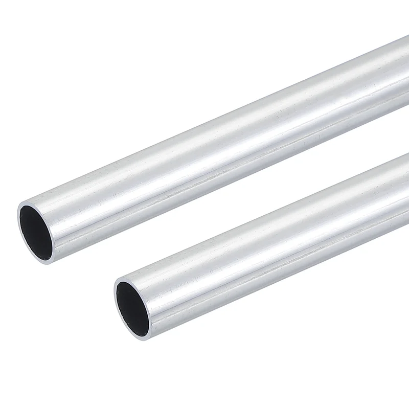 2 Pcs 6063 Aluminum Tube, 15mm OD 1mm Thickness 300mm Length Round Tubing