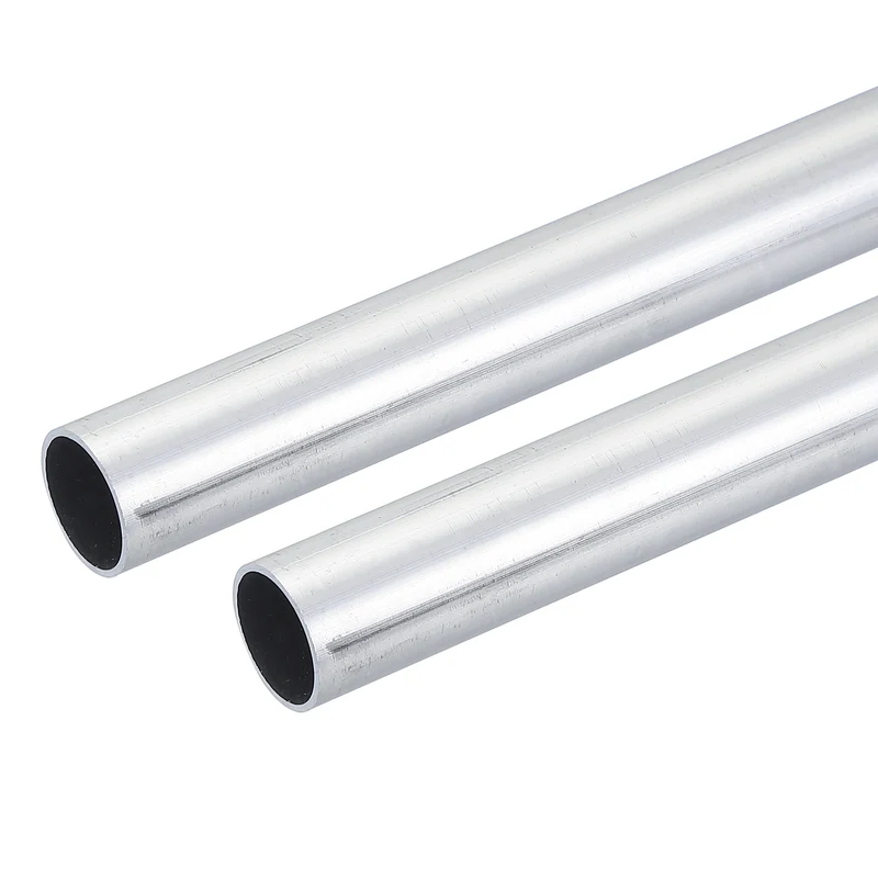 2 Pcs 6063 Aluminum Tube, 19mm OD 1mm Thickness 300mm Length Round Tubing