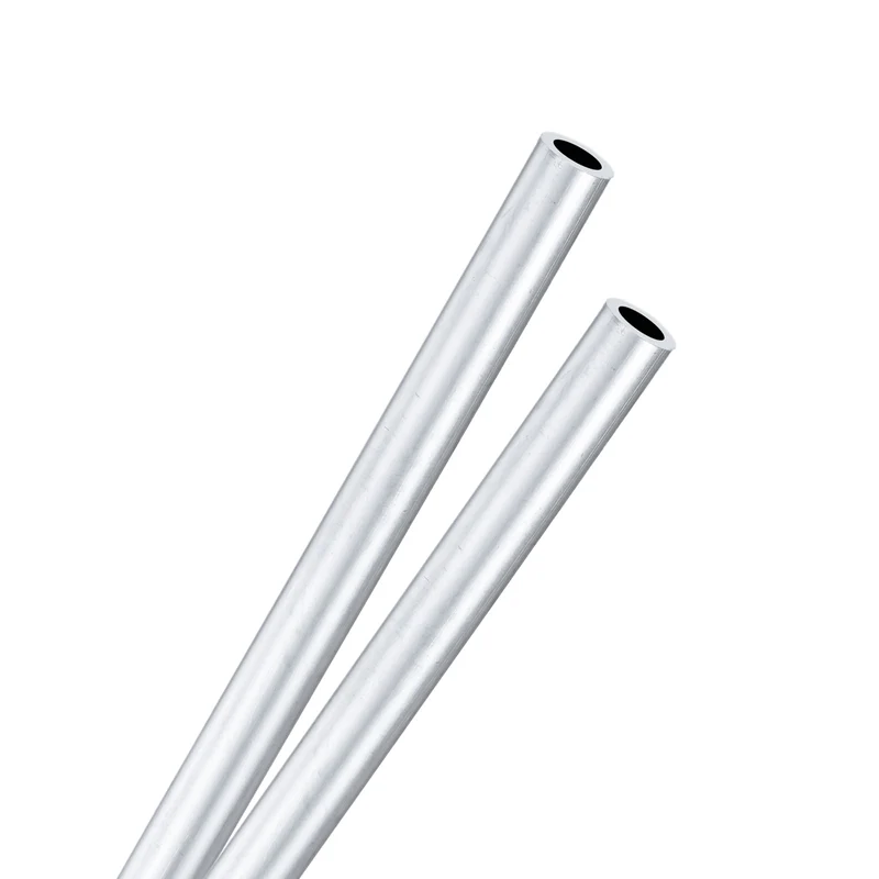 2-Pack 6063 Aluminum Round Tube, 4mmx6mm(IDxOD) 250mm Length Straight Tubing