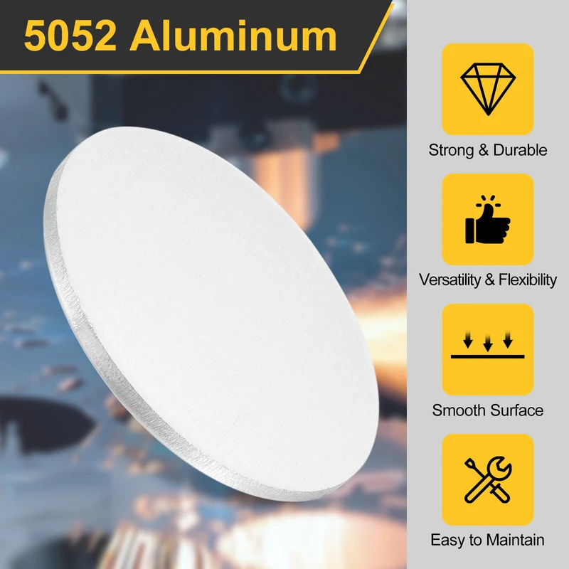 4Pcs Aluminum Disc 2"(50mm) Dia 0.12"(3mm) Thick Round 5052 Aluminum Sheets