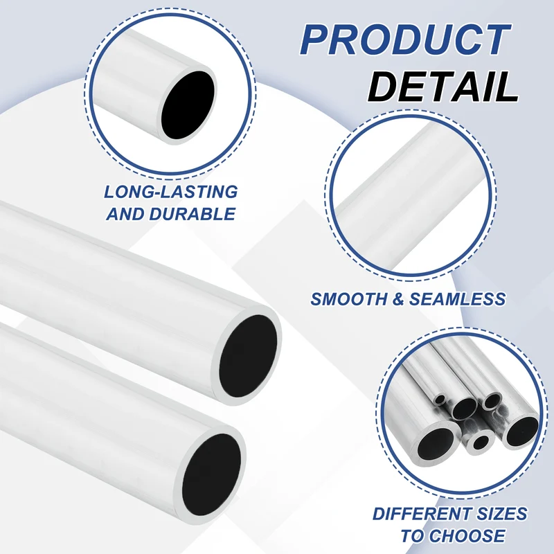 6063 Aluminum Tubing Round Tube 32mm ODx30mm ID 13"Metal Straight Pipe Silver