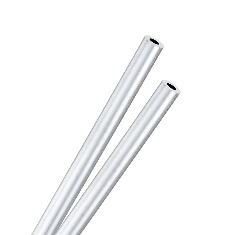 2-Pack 6063 Aluminum Round Tube, 3mmx6mm(IDxOD) 250mm Length Straight Tubing