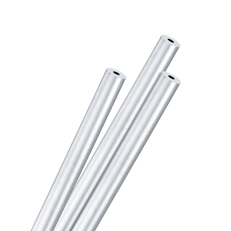 3-Pack 6063 Aluminum Round Tube, 2mmx6mm(IDxOD) 250mm Length Straight Tubing