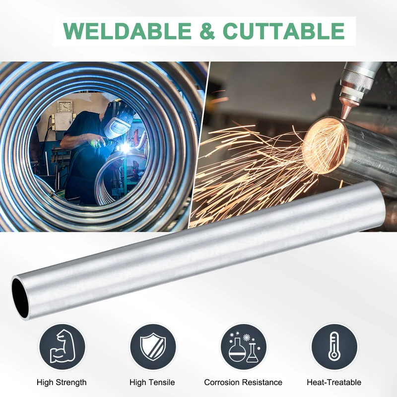 1-Pack 6063 Aluminum Round Tube, 26mmx30mm(IDxOD) 250mm Length Straight Tubing
