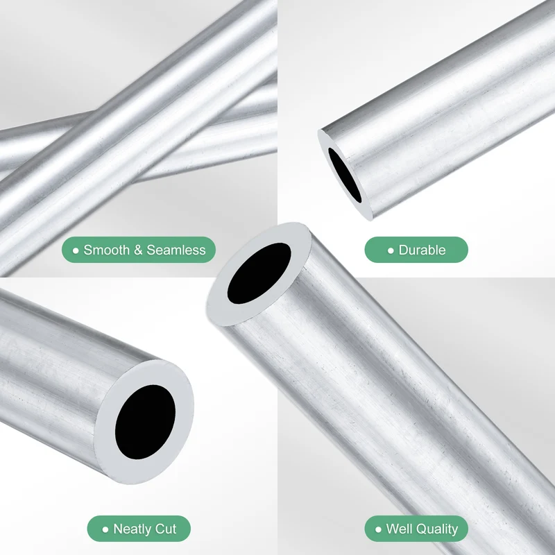 1-Pack 6063 Aluminum Round Tube, 15mmx25mm(IDxOD) 250mm Length Straight Tubing