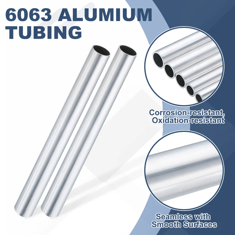6063 Aluminum Tubing 1/8" (22mm) OD x 13/16" (20mm) ID x 10" Length 1mm Thick
