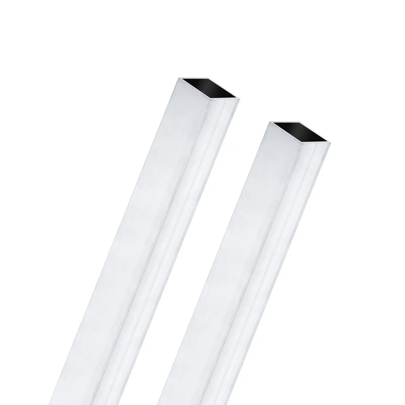 2Pcs 250mm 6063 Aluminum Square Tube, 10x10x1mm Straight Pipe Tubing for Frame