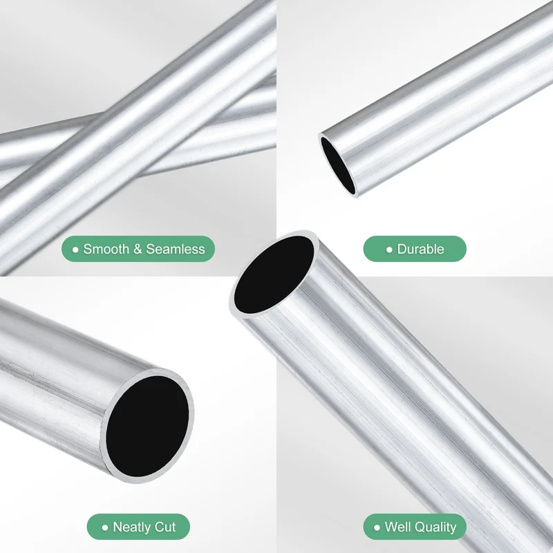 1-Pack 6063 Aluminum Round Tube, 13mmx15mm(IDxOD) 400mm Length Straight Tubing